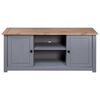 vidaXL TV-Schrank Grau 120x40x50 cm Massivholz Panama-Kiefer