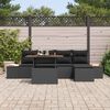 vidaXL Garten-Sofa-Set mit Speicher 6 pcs Schwarz Poly Rattan