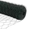 vidaXL Zaunpfosten Gr&uuml;n 10 x 1,5 m (36 mm Netz) Stahl und PVC