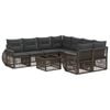 vidaXL Gartensofa-set 9 stk. Grau Poly-Rattan