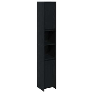 vidaXL Badezimmerschrank Schwarz Eichen-Optik 30 x 30 x 183,5 cm