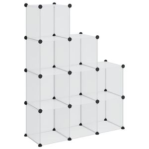 vidaXL Regalsystem mit 9 W&uuml;rfeln Transparent PP