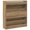 vidaXL Schuhschrank Ger&auml;ucherte Eiche 80 x 21 x 87,5 cm Holzwerkstoff