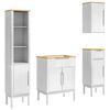 vidaXL Badezimmerm&ouml;bel-Set FLORO 4 Stk. Wei&szlig; Massives Kiefernholz