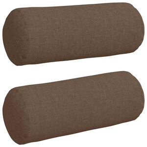 vidaXL Bolsterkissen 2 stk. Stoff Braun &Oslash; 15 x 40 cm