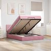 vidaXL Ottoman-Bett mit Matratze & LEDs Rosa 140x200 cm Samt