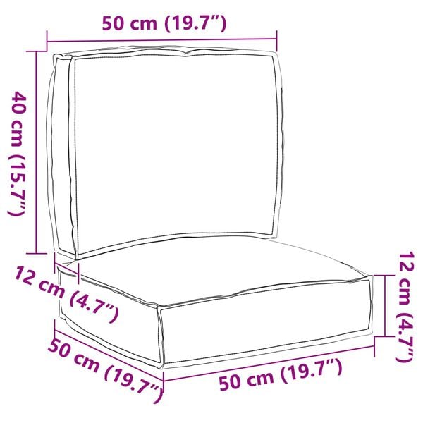 vidaXL Palettenkissenset 2 pcs Creme Oxford-Stoff