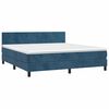 vidaXL Boxspringbett mit Matratze Dunkelblau 160x200 cm Samt