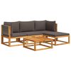 vidaXL 5-tlg. Gartensofa-Set mit Kissen Holz Akazie & Seil