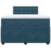 vidaXL Boxspringbett mit Matratze Blau 120x200 cm Samt