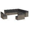 vidaXL 12-tlg. Garten-Sofagarnitur mit Kissen Grau Poly Rattan