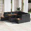 vidaXL Garten-Sofa-Set mit Speicher 9 pcs Schwarz Poly Rattan