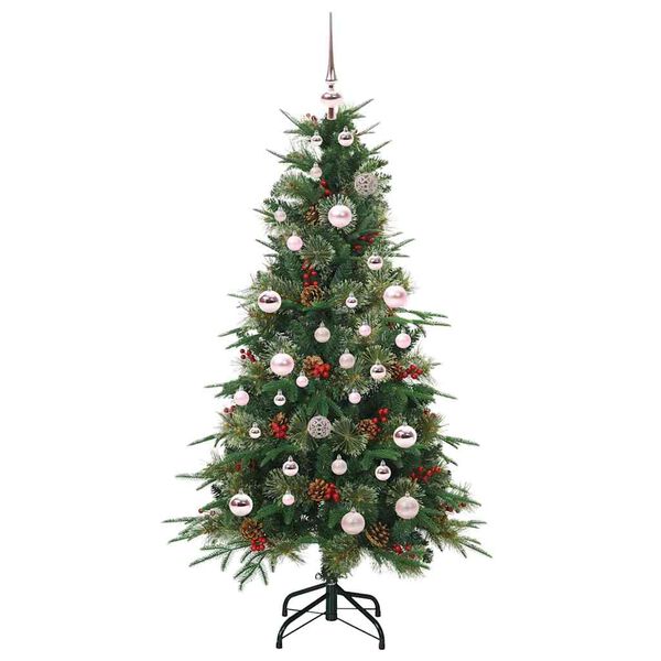 vidaXL K&uuml;nstlicher klappbarer Weihnachtsbaum Gr&uuml;n 150 cm PE und PVC