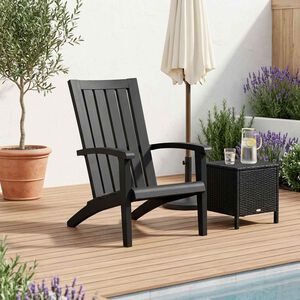vidaXL Adirondack-Gartenstuhl Schwarz Polypropylen