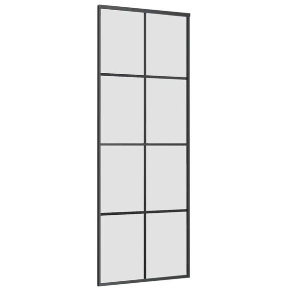 vidaXL Schiebet&uuml;r mit Beschlag 76x205 cm ESG-Glas & Aluminium