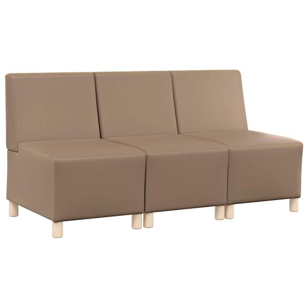 vidaXL Modulares Armfreies Sofa 3 pcs Cappuccino 55 x 74 x 82 cm