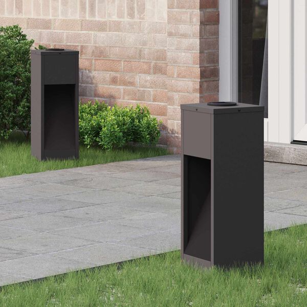 vidaXL Solar LED Wegeleuchte 2 pcs Schwarz Kalt gewalzter Stahl