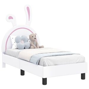 vidaXL Kinderbettgestell mit Kopfteil Wei&szlig; 70 x 140 cm PU