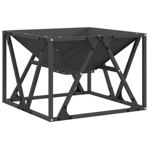 vidaXL Feuerstelle Schwarz 50 x 50 x 35 cm Wetterfeststahl