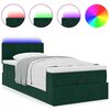vidaXL Ottoman-Bett mit Matratze & LEDs Dunkelgr&uuml;n 100x200 cm Samt