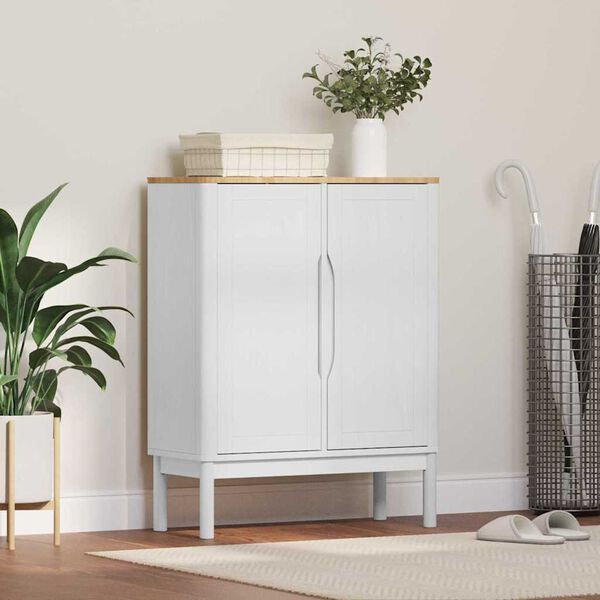 vidaXL Sideboard FLORO Wei&szlig; 70 x 30 x 70,5 cm Massivholz Kiefer