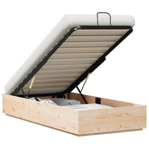 vidaXL Ottoman-Bettgestell mit Stauraum Natur 75 x 190 cm