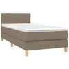 vidaXL Boxspringbett mit Matratze & LED Taupe 90x190 cm Stoff