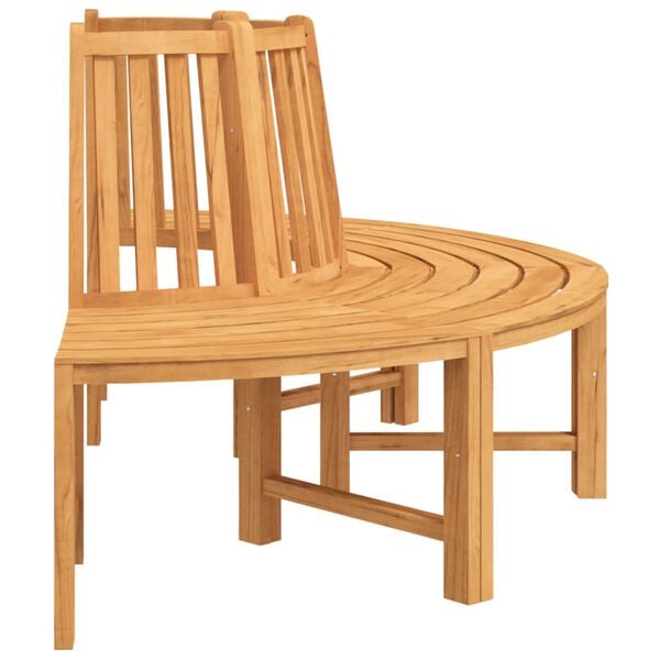 vidaXL Baumbank Halbrund &Oslash;201 cm Massivholz Teak