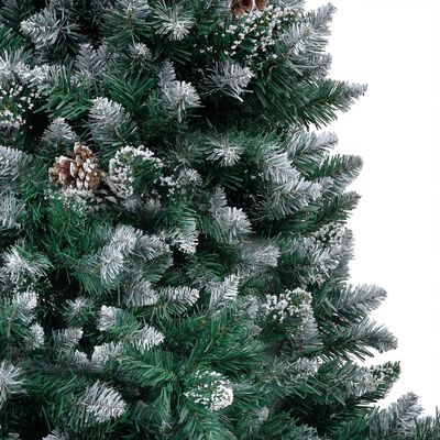 vidaXL Künstlicher Weihnachtsbaum Beschneit LEDs & Zapfen 180 cm