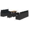 vidaXL Gartensofa-set 10 stk. Schwarz Poly-Rattan