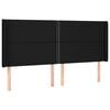 vidaXL Kopfteil mit Ohren Schwarz 183x16x118/128 cm Stoff