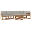 vidaXL Outdoor-Sofagarnitur mit Kissen 7 pcs Nat&uuml;rlich und Hellgrau