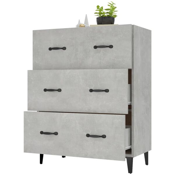 vidaXL Sideboard Betongrau 69,5x34x90 cm Holzwerkstoff