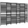 vidaXL Paravent 6-tlg. Schwarz Poly Rattan