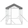 vidaXL Outdoor-Hundezwinger mit Dach Silbern 2x6x2,5m Verzinkter Stahl