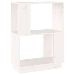 vidaXL B&uuml;cherregal/Raumteiler Wei&szlig; 51x25x70 cm Massivholz Kiefer