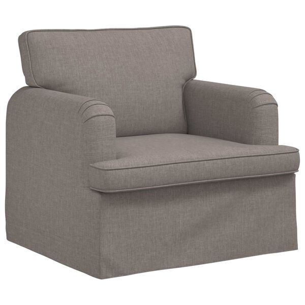 vidaXL Sofa 120cm 2 pcs Taupe Metall