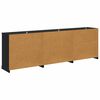 vidaXL Sideboards 3 pcs Schwarz Eichen-Optik 70 x 35,5 x 67,5 cm