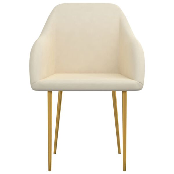 vidaXL Esszimmerst&uuml;hle 2 Stk. Creme Samt