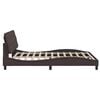 vidaXL Bettgestell mit LED ohne Matratze Dunkelbraun 160x200 cm Stoff