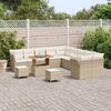 vidaXL Gartensofa-set mit Kissen 13 pcs Beige Poly-Rattan