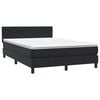 vidaXL Boxspringbett mit Matratze & LED Schwarz 160x220 cm Samt