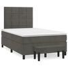 vidaXL Boxspringbett mit Matratze Dunkelgrau 120x200 cm Samt