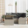 vidaXL Gartensofa-set mit Kissen mit Kissen 5 pcs Hellgrau Poly Rattan