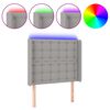 vidaXL LED Kopfteil Hellgrau 83x16x118/128 cm Stoff