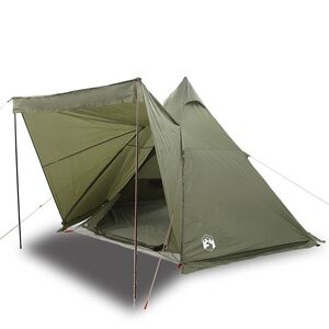 vidaXL Tipi-Familienzelt 6 Personen Olivgr&uuml;n Wasserdicht