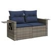 vidaXL 5-teiliges Gartensofa-Set mit Kissen, grau, Polyrattan