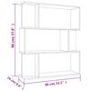 vidaXL Bücherregal/Raumteiler Sonoma-Eiche 80x24x96 cm Holzwerkstoff