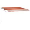 vidaXL Automatische Markise mit LED Windsensor 400x300 cm Orange/Braun
