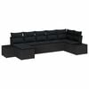 vidaXL Garten-Sofa-Set 7 stk. Schwarz Poly-Rattan